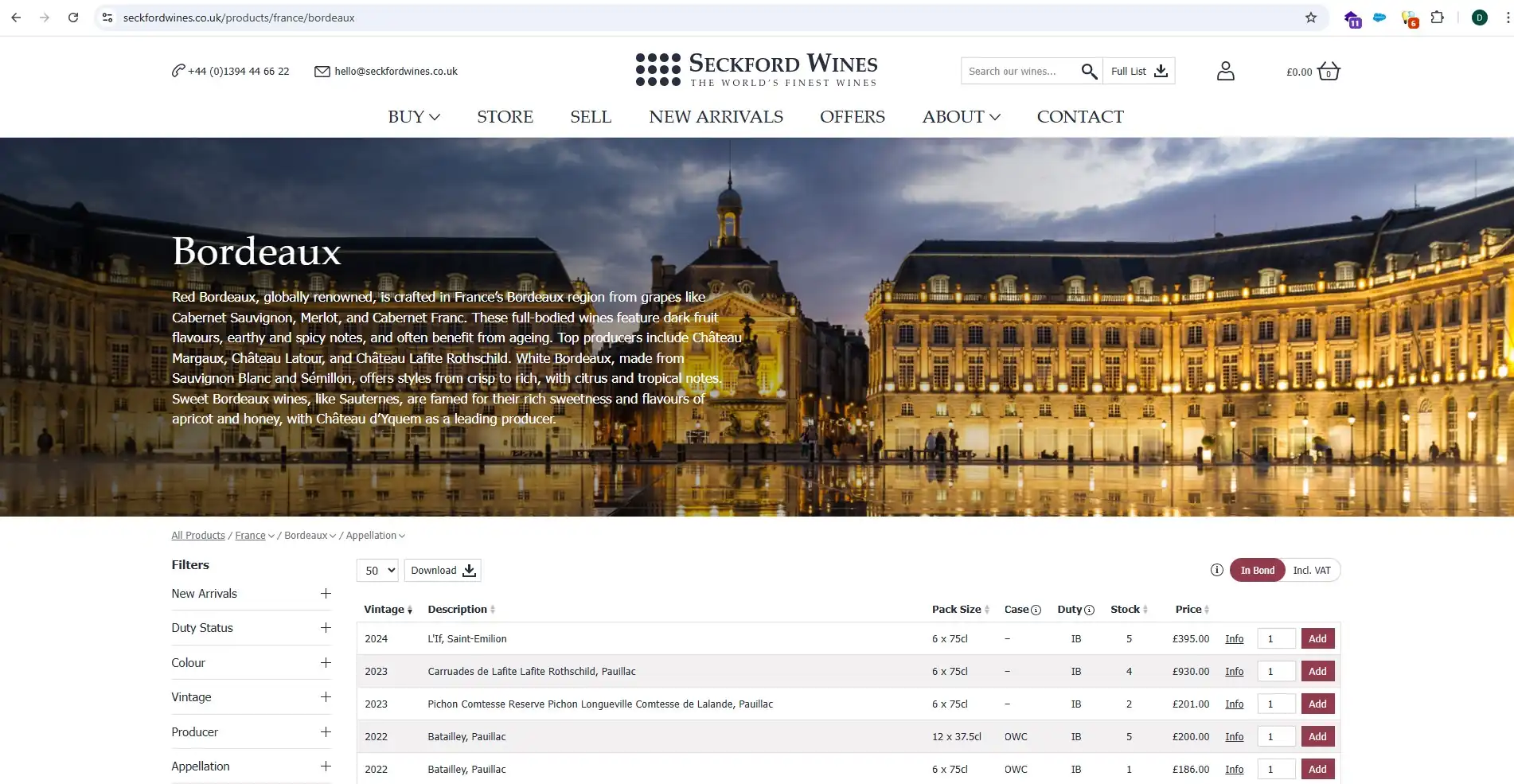 Seckford Wines E-Commerce Website